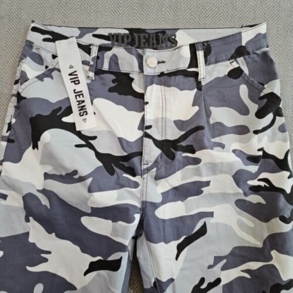 Women's V.I.P.  Jeans Jogger Style Pants SZ 15 L32 Gray Camouflage NWT! - Picture 8 of 12